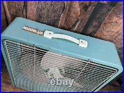 eskimo box fan metal handle push button|Vintage McGRAW.